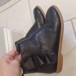 Gap Black Girls Boots with Cute Ruffle Detail